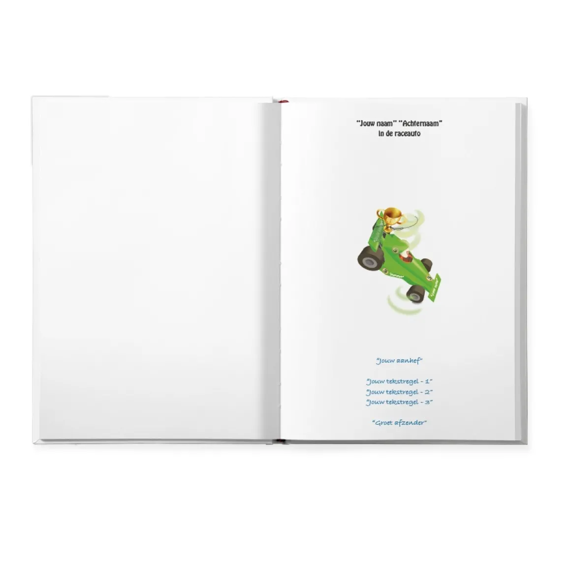 Boek "Daan in de raceauto" personaliseren