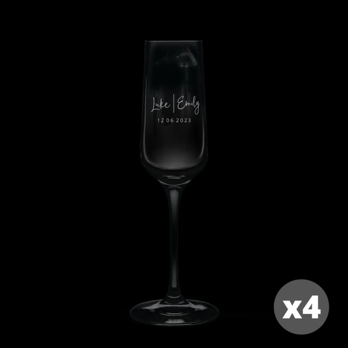 Champagneglas graveren