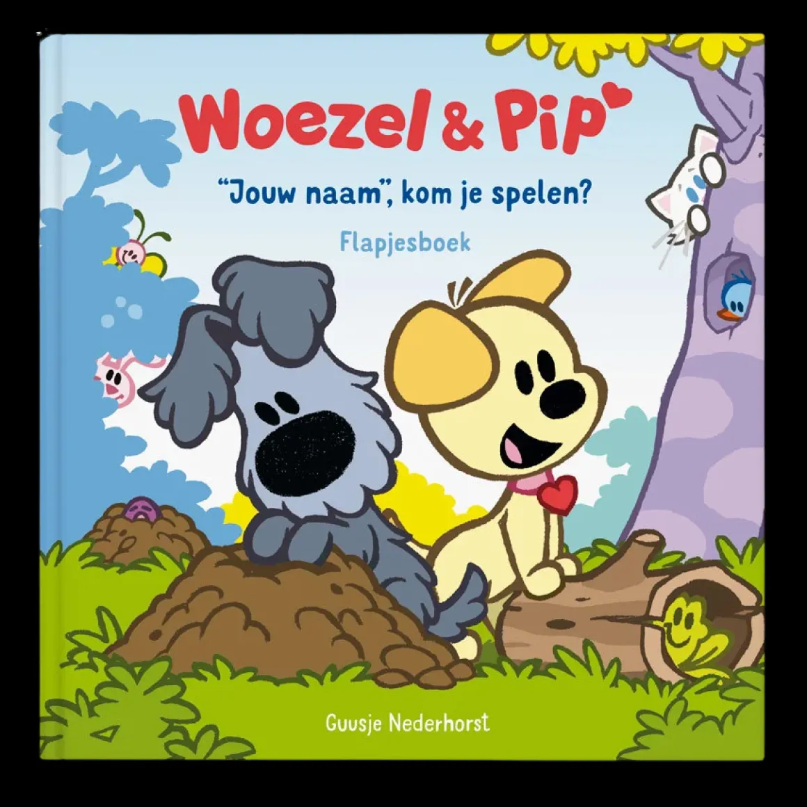 Flapjesboek met naam XXL - Woezel en Pip - Verstoppertje