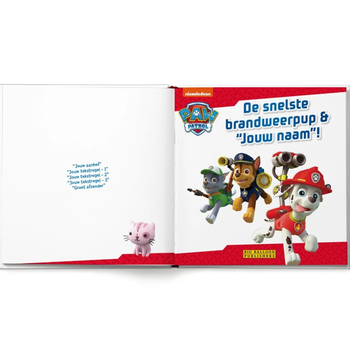 Paw Patrol boek met eigen naam