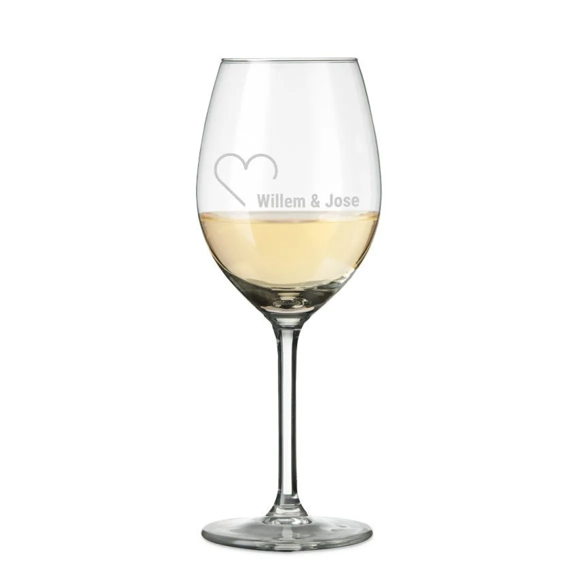 Witte wijnglazen graveren